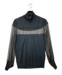 sacai×JOHN SMEDLEY（サカイ×ジョンスメドレー）の古着「シアー切替ニット」｜ブラック
