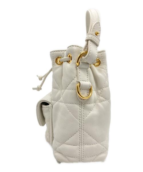 Christian Dior（クリスチャン ディオール）Christian Dior (クリスチャン ディオール) バケットバッグスモール ホワイト×ゴールドの古着・服飾アイテム