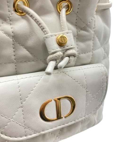 Christian Dior（クリスチャン ディオール）Christian Dior (クリスチャン ディオール) バケットバッグスモール ホワイト×ゴールドの古着・服飾アイテム