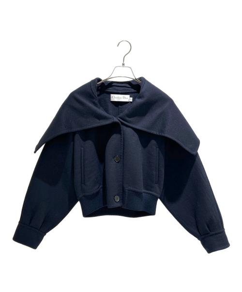 Christian Dior（クリスチャン ディオール）Christian Dior (クリスチャン ディオール) オーバーサイズ襟付き ボンバージャケット ネイビー サイズ:34の古着・服飾アイテム