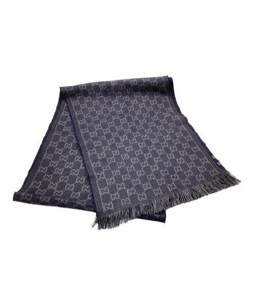 GUCCI（グッチ）GUCCI (グッチ) マフラー ネイビー×グレーの古着・服飾アイテム