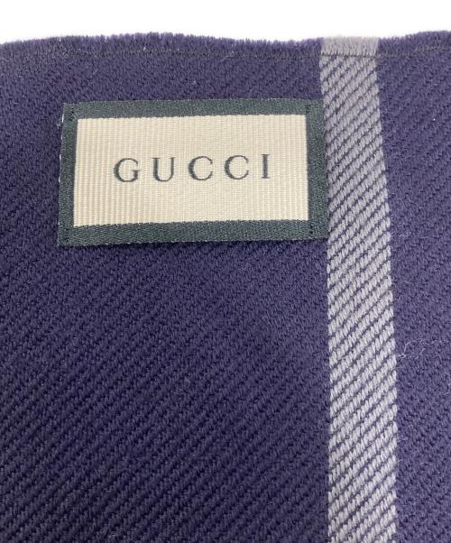 GUCCI（グッチ）GUCCI (グッチ) マフラー ネイビー×グレーの古着・服飾アイテム