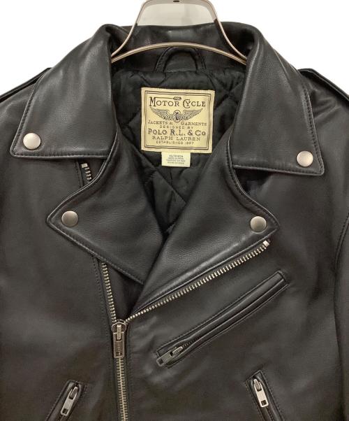 POLO RALPH LAUREN（ポロ・ラルフローレン）POLO RALPH LAUREN (ポロ・ラルフローレン) ライダースジャケット ブラック サイズ:XSサイズの古着・服飾アイテム