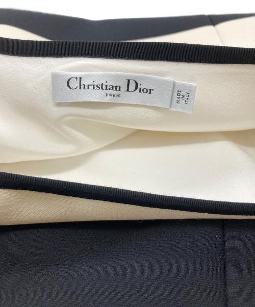 Christian Dior（クリスチャン ディオール）Christian Dior (クリスチャン ディオール) ノースリーブ・キャミソールワンピース ブラック×ホワイト サイズ:SIZE 34の古着・服飾アイテム