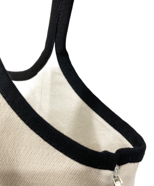 Christian Dior（クリスチャン ディオール）Christian Dior (クリスチャン ディオール) ノースリーブ・キャミソールワンピース ブラック×ホワイト サイズ:SIZE 34の古着・服飾アイテム