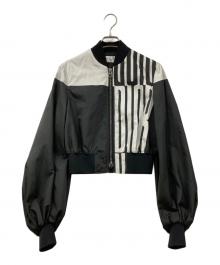 Christian Dior（クリスチャン ディオール）の古着「クロップドボンバージャケット」｜ブラック×ホワイト