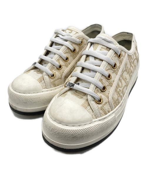 Christian Dior（クリスチャン ディオール）Christian Dior (クリスチャン ディオール) プラットフォームスニーカー ホワイト×ベージュ サイズ:SIZE 34の古着・服飾アイテム