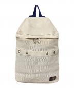 PORTERポーター）の古着「メッシュリュック」｜アイボリー×ネイビー