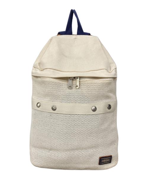 PORTER（ポーター）PORTER (ポーター) メッシュリュック アイボリー×ネイビーの古着・服飾アイテム