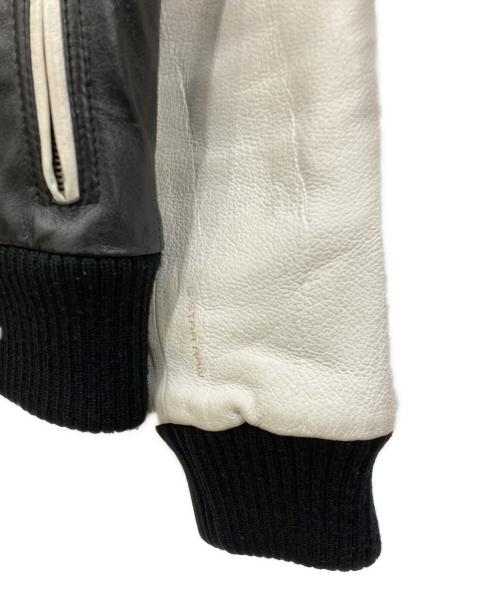 G-STAR RAW（ジースターロゥ）G-STAR RAW (ジースターロゥ) ピックレザージャケット ブラック×ホワイト サイズ:Lサイズの古着・服飾アイテム
