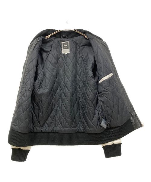 G-STAR RAW（ジースターロゥ）G-STAR RAW (ジースターロゥ) ピックレザージャケット ブラック×ホワイト サイズ:Lサイズの古着・服飾アイテム
