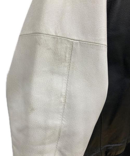 G-STAR RAW（ジースターロゥ）G-STAR RAW (ジースターロゥ) ピックレザージャケット ブラック×ホワイト サイズ:Lサイズの古着・服飾アイテム