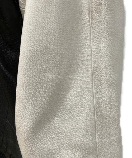 G-STAR RAW（ジースターロゥ）G-STAR RAW (ジースターロゥ) ピックレザージャケット ブラック×ホワイト サイズ:Lサイズの古着・服飾アイテム