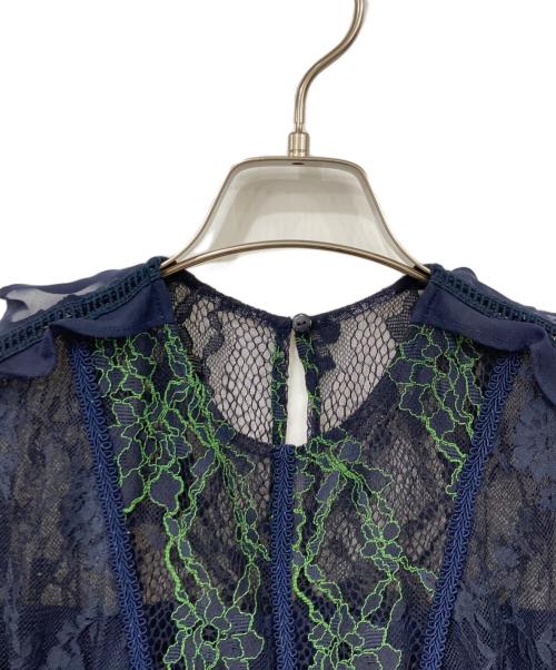 FRAY ID（フレイ アイディー）FRAY ID (フレイ アイディー) ノースリーブワンピース ネイビー×グリーン サイズ:SIZE 1の古着・服飾アイテム