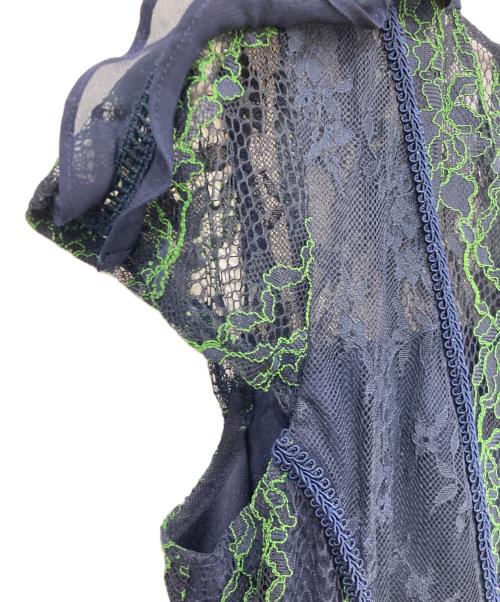 FRAY ID（フレイ アイディー）FRAY ID (フレイ アイディー) ノースリーブワンピース ネイビー×グリーン サイズ:SIZE 1の古着・服飾アイテム