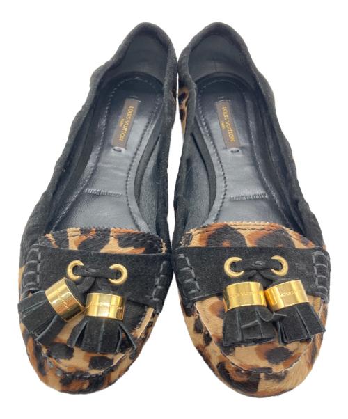 LOUIS VUITTON（ルイ ヴィトン）LOUIS VUITTON (ルイ ヴィトン) ハラコタッセルローファー ブラウン×ブラック サイズ:23.5㎝の古着・服飾アイテム