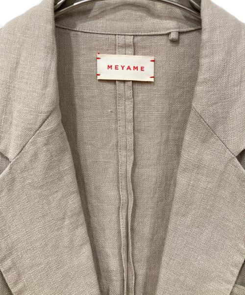 MEYAME（メヤメ）MEYAME (メヤメ) リネンジャケット ベージュ サイズ:SIZE 1の古着・服飾アイテム