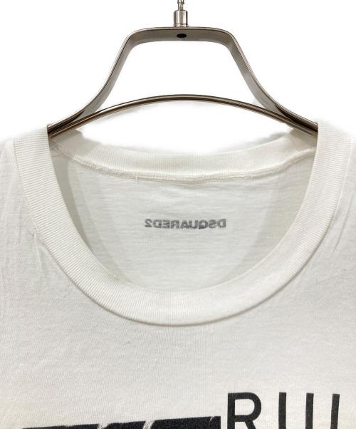 DSQUARED2（ディースクエアード）DSQUARED2 (ディースクエアード) 半袖カットソー ホワイトブラック サイズ:Lサイズの古着・服飾アイテム