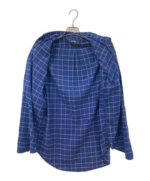RALPH LAUREN（ラルフローレン）RALPH LAUREN (ラルフローレン) 半袖シャツ ブルー×ホワイト サイズ:Mサイズの古着・服飾アイテム