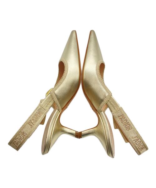 Christian Dior（クリスチャン ディオール）Christian Dior (クリスチャン ディオール) J'A DIOR スリングバックパンプス ゴールド サイズ:34の古着・服飾アイテム