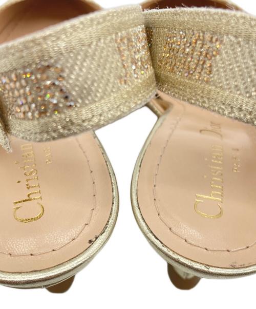 Christian Dior（クリスチャン ディオール）Christian Dior (クリスチャン ディオール) J'A DIOR スリングバックパンプス ゴールド サイズ:34の古着・服飾アイテム