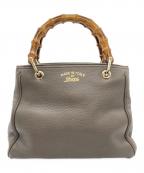 GUCCIグッチ）の古着「バンブーショッパーハンドバッグ」｜グレー×ナチュラル