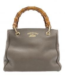 GUCCI（グッチ）の古着「バンブーショッパーハンドバッグ」｜グレー×ナチュラル