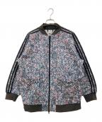 adidasアディダス）の古着「LONG BOMBER JACKET」｜グリーン×ブラック×ホワイト