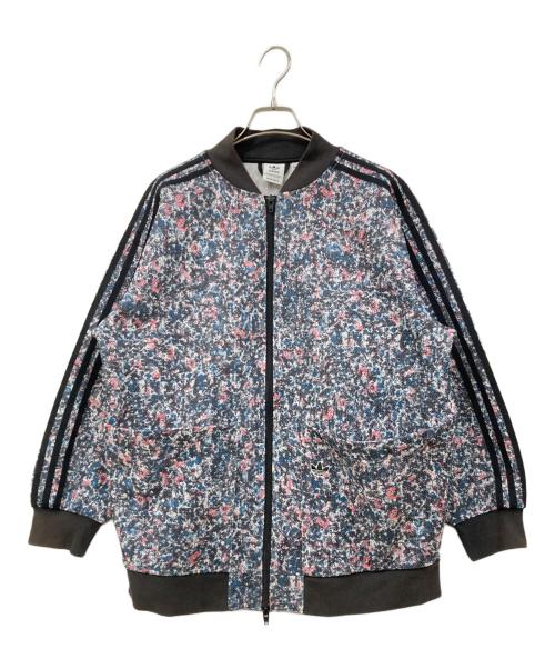 adidas（アディダス）adidas (アディダス) LONG BOMBER JACKET グリーン×ブラック×ホワイト サイズ:Lサイズの古着・服飾アイテム