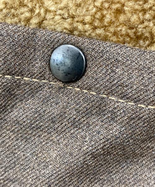 SEVESKIG（セヴシグ）SEVESKIG (セヴシグ) ノーカラーボアジャケット ブラウン サイズ:SIZE Mの古着・服飾アイテム