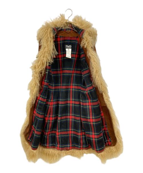DOLCE & GABBANA（ドルチェ＆ガッバーナ）DOLCE & GABBANA (ドルチェ＆ガッバーナ) ファー付きダッフルコート ブラウン サイズ:40の古着・服飾アイテム