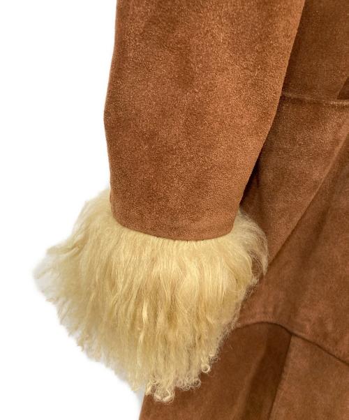 DOLCE & GABBANA（ドルチェ＆ガッバーナ）DOLCE & GABBANA (ドルチェ＆ガッバーナ) ファー付きダッフルコート ブラウン サイズ:40の古着・服飾アイテム