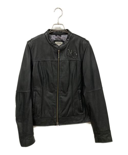 HARLEY-DAVIDSON（ハーレーダビッドソン）HARLEY-DAVIDSON (ハーレーダビッドソン) シングルライダースジャケット ブラック サイズ:Mサイズの古着・服飾アイテム