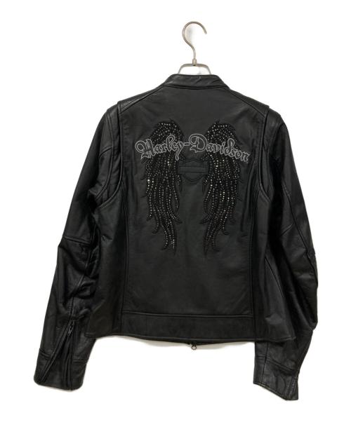HARLEY-DAVIDSON（ハーレーダビッドソン）HARLEY-DAVIDSON (ハーレーダビッドソン) シングルライダースジャケット ブラック サイズ:Mサイズの古着・服飾アイテム