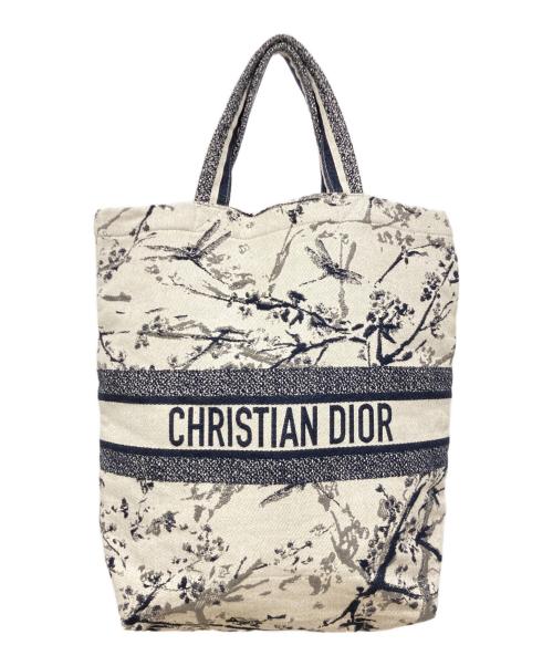 Christian Dior（クリスチャン ディオール）Christian Dior (クリスチャン ディオール) トートバッグ グレー×ネイビーの古着・服飾アイテム