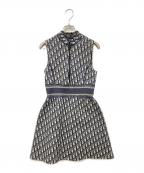 Christian Diorクリスチャン ディオール）の古着「ノースリーブ・キャミソールワンピース」｜ネイビー×ホワイト