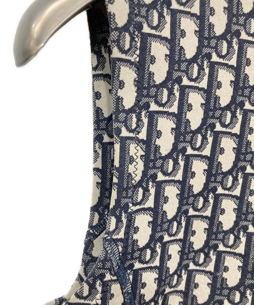 Christian Dior（クリスチャン ディオール）Christian Dior (クリスチャン ディオール) ノースリーブ・キャミソールワンピース ネイビー×ホワイト サイズ:SIZE 36の古着・服飾アイテム