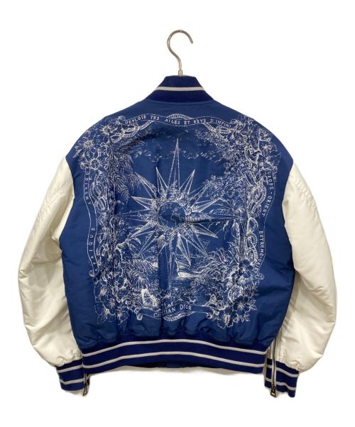 Christian Dior（クリスチャン ディオール）Christian Dior (クリスチャン ディオール) ブルゾン ブルー×ホワイト サイズ:SIZE 34の古着・服飾アイテム