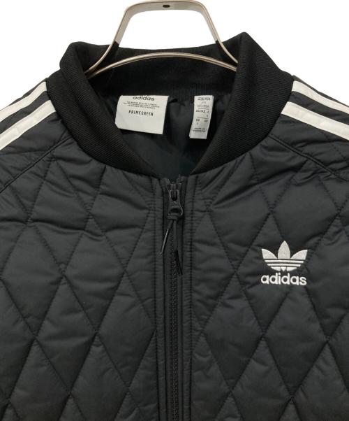 adidas（アディダス）adidas (アディダス) キルティングジャケット ブラック×ホワイト サイズ:Sの古着・服飾アイテム