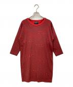 stussyステューシー）の古着「長袖ワンピース」｜レッド×ブラック