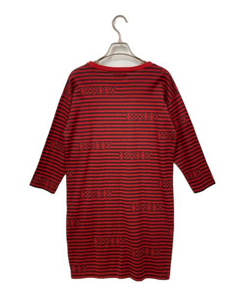 stussy（ステューシー）stussy (ステューシー) 長袖ワンピース レッド×ブラック サイズ:SMALLの古着・服飾アイテム