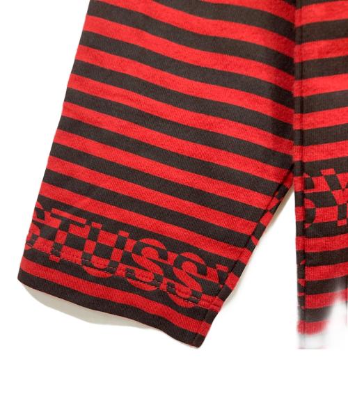 stussy（ステューシー）stussy (ステューシー) 長袖ワンピース レッド×ブラック サイズ:SMALLの古着・服飾アイテム