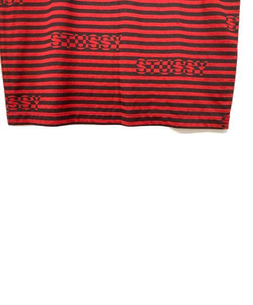 stussy（ステューシー）stussy (ステューシー) 長袖ワンピース レッド×ブラック サイズ:SMALLの古着・服飾アイテム