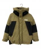 FIRST DOWNファーストダウン）の古着「パネルショートダウン」｜カーキ×ブラック