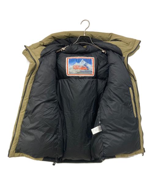 FIRST DOWN（ファーストダウン）FIRST DOWN (ファーストダウン) パネルショートダウン カーキ×ブラック サイズ:Sの古着・服飾アイテム