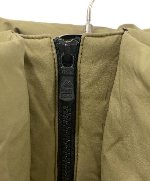 FIRST DOWN（ファーストダウン）FIRST DOWN (ファーストダウン) パネルショートダウン カーキ×ブラック サイズ:Sの古着・服飾アイテム