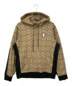 COACHコーチ）の古着「プルオーバーパーカー」｜ブラウン×ブラック