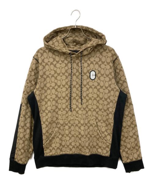 COACH（コーチ）COACH (コーチ) プルオーバーパーカー ブラウン×ブラック サイズ:Lサイズの古着・服飾アイテム
