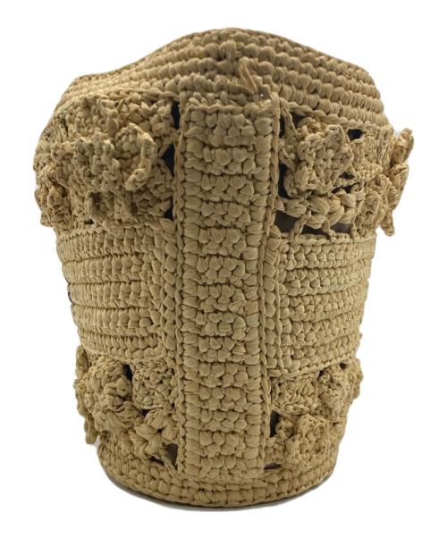 Christian Dior（クリスチャン ディオール）Christian Dior (クリスチャン ディオール) 2WAYバッグ/ラフィア ナチュラル×ブラックの古着・服飾アイテム