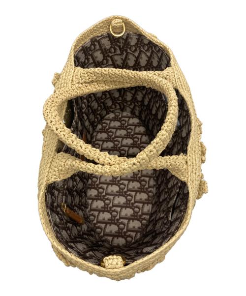 Christian Dior（クリスチャン ディオール）Christian Dior (クリスチャン ディオール) 2WAYバッグ/ラフィア ナチュラル×ブラックの古着・服飾アイテム